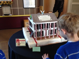 Checking out the gingerbread rendition of our favorite library, the Appleby in Summerville
